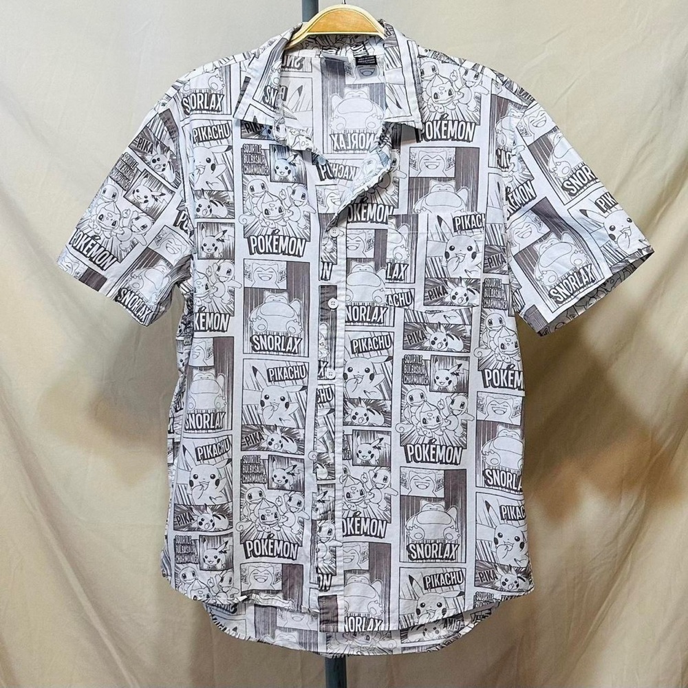 POKEMON | BUTTON UP SHIRT | SHORT SLEEVE | PIKACHU | SNORLAX